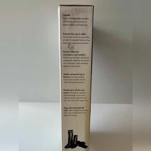 Tingley Weather Tuff Stretch Overshoes Hi Top 100% Waterproof Size Large 9.5-11 - Picture 5 of 8
